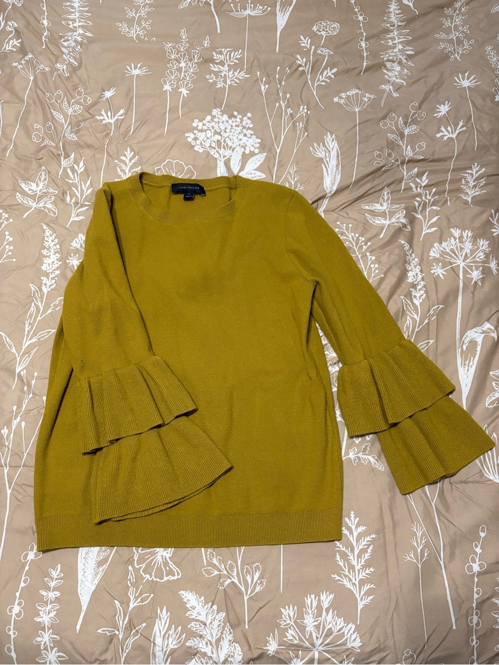 Ann Taylor Mustard Yellow Sweater